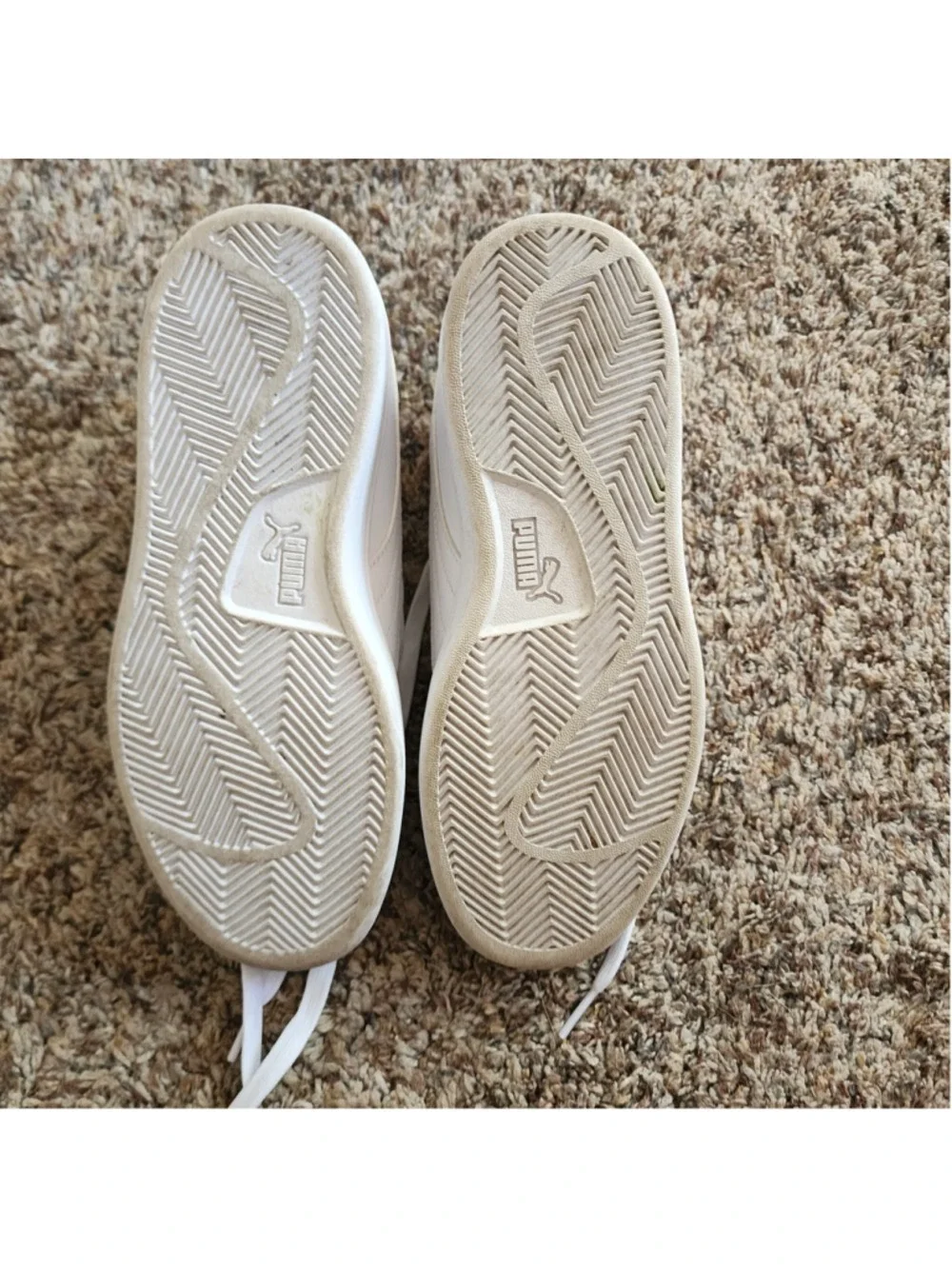 Puma Smash 3.0 Leather White Sneakers Women's 5.5 / 4Y Like New‎